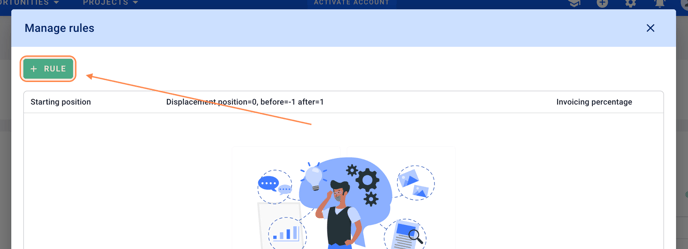 screen adding billing scheduling rule