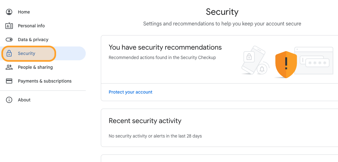 screen setting up SMTP Gmail security