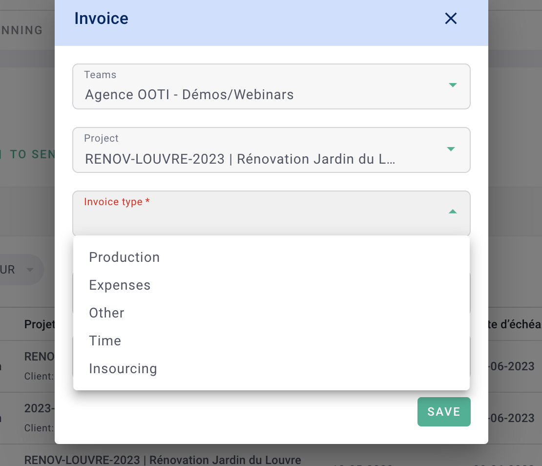 screen invoice expense reports