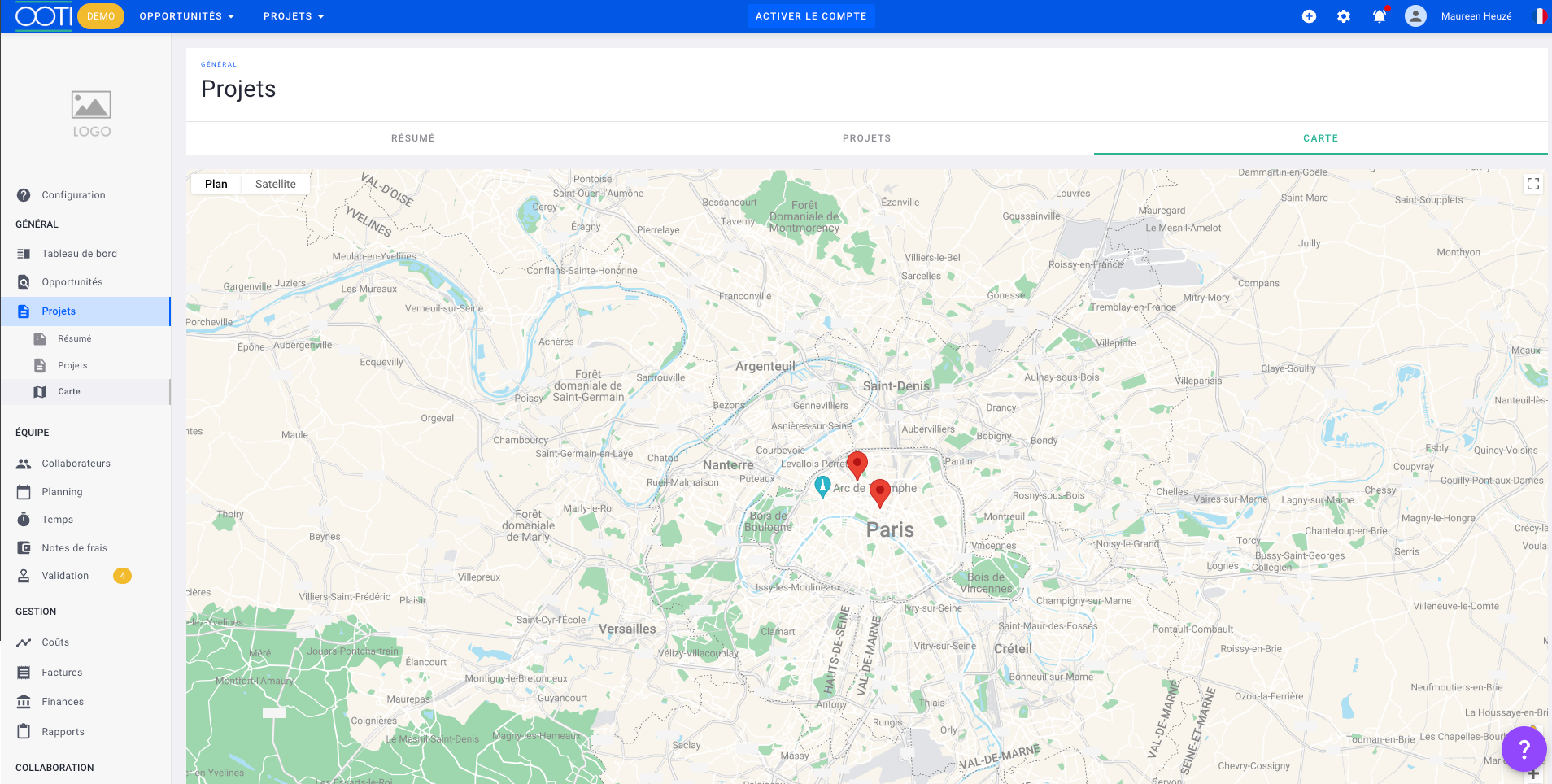 capture localisation projet google map